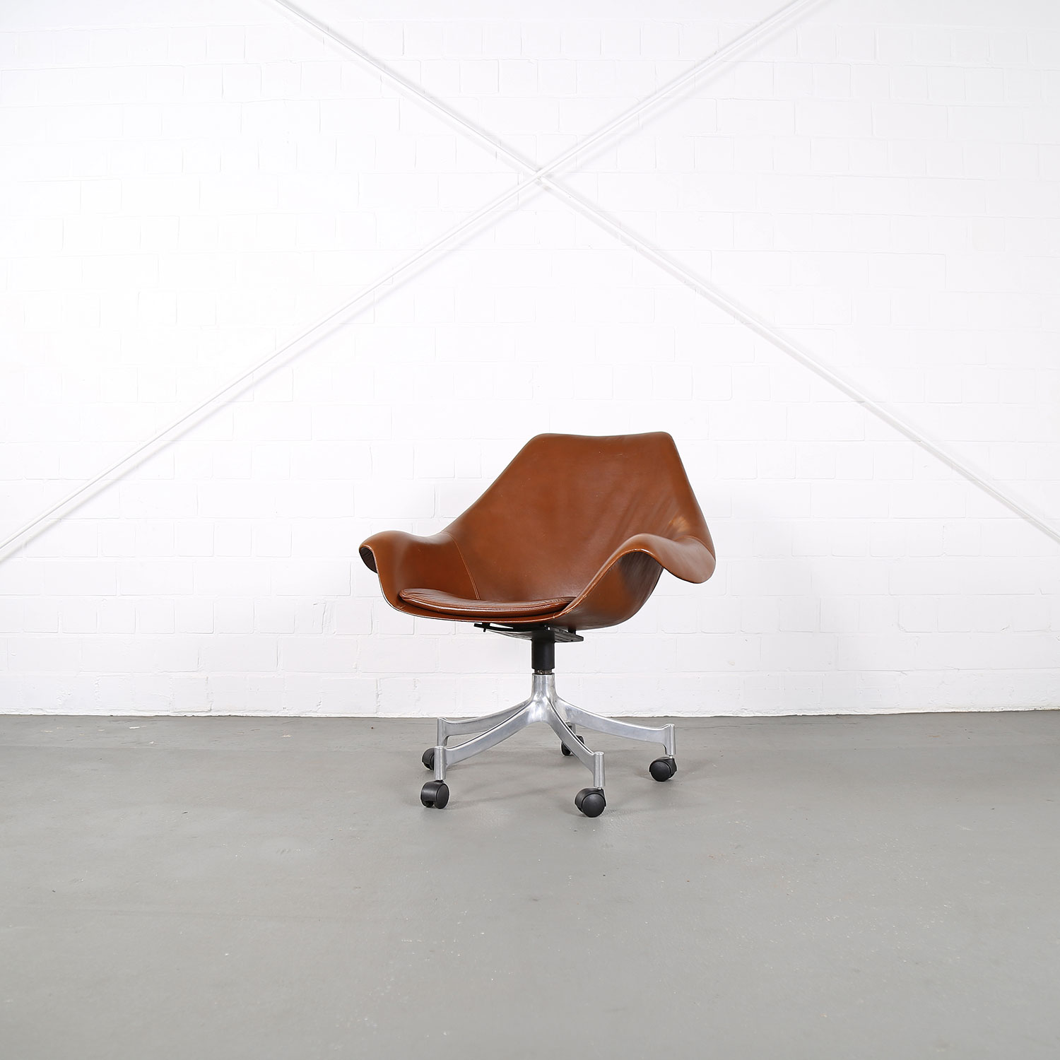 Office Chair Model 932 Jørgen Lund & Ole Larsen for Bo-Ex in Cognac 60s Danish Design rare