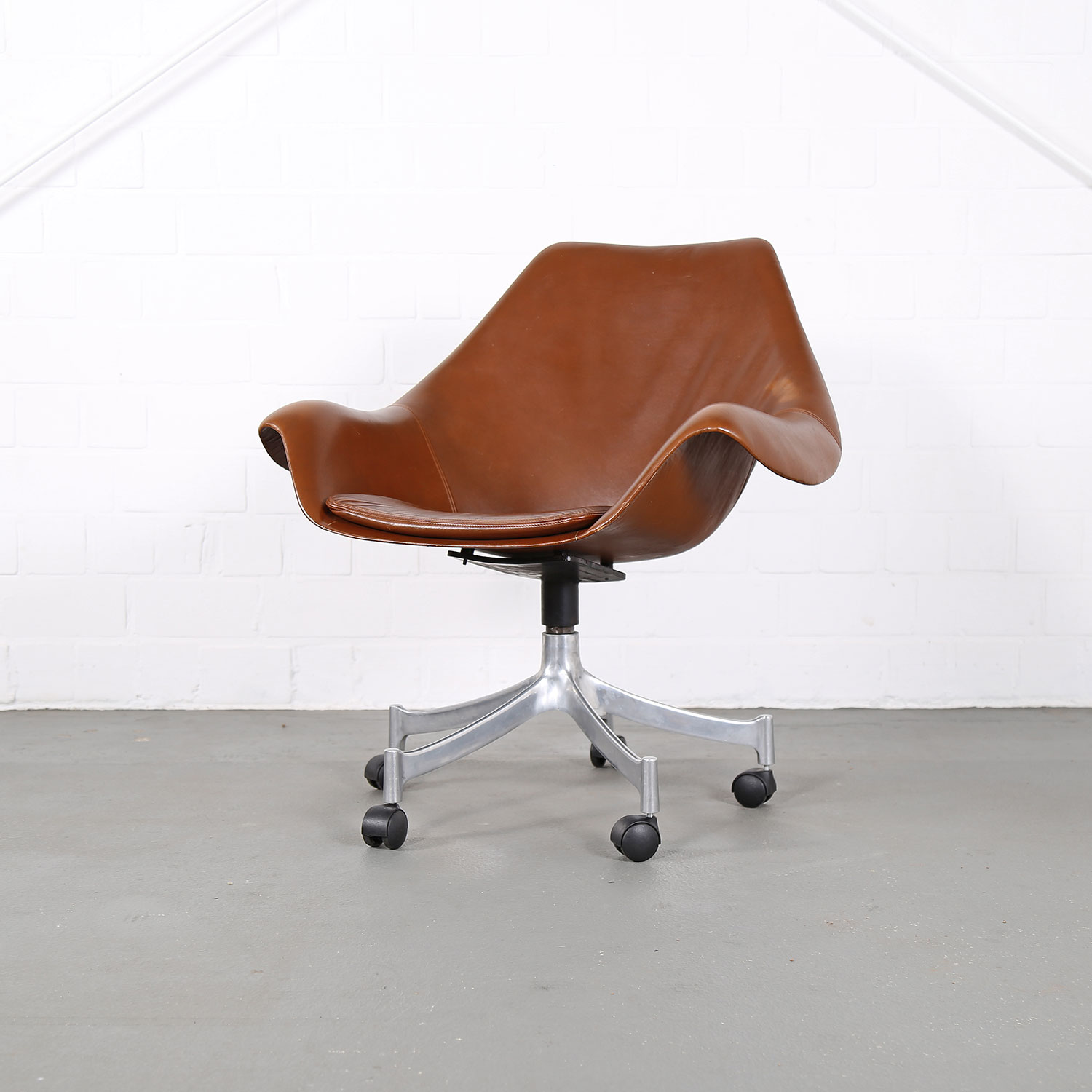 Office Chair Model 932 Jørgen Lund & Ole Larsen for Bo-Ex in Cognac 60s Danish Design rare