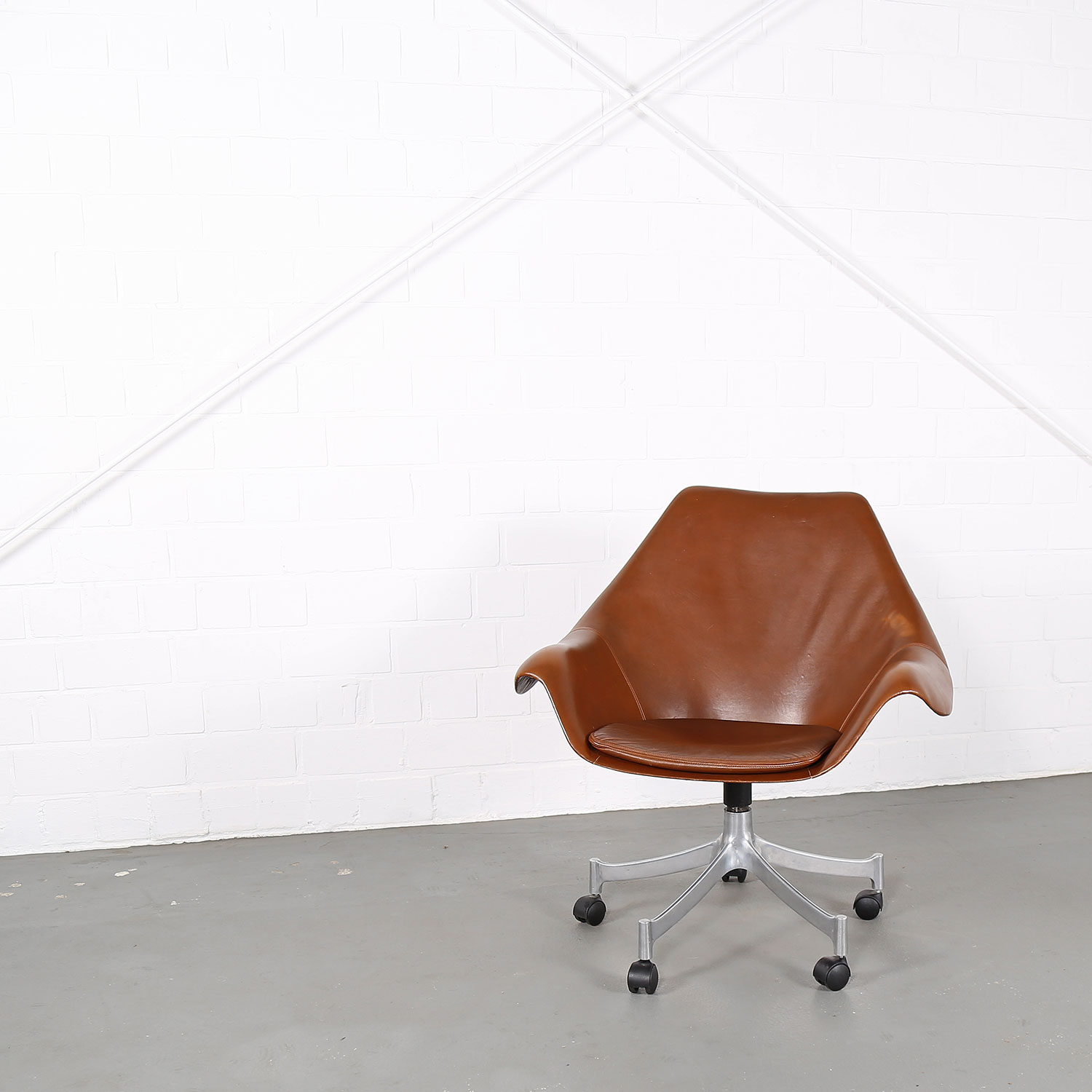 Office Chair Model 932 Jørgen Lund & Ole Larsen for Bo-Ex in Cognac 60s Danish Design rare
