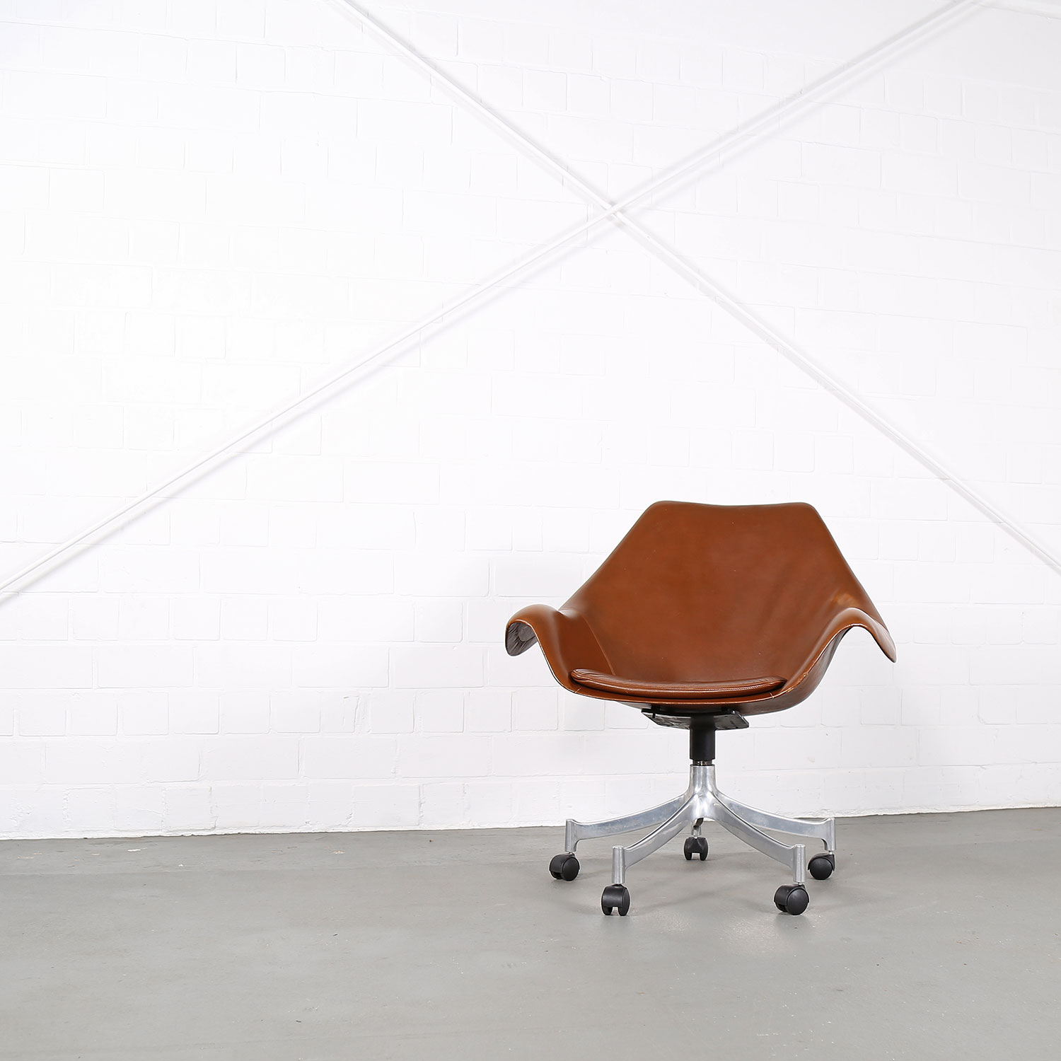 Office Chair Model 932 Jørgen Lund & Ole Larsen for Bo-Ex in Cognac 60s Danish Design rare