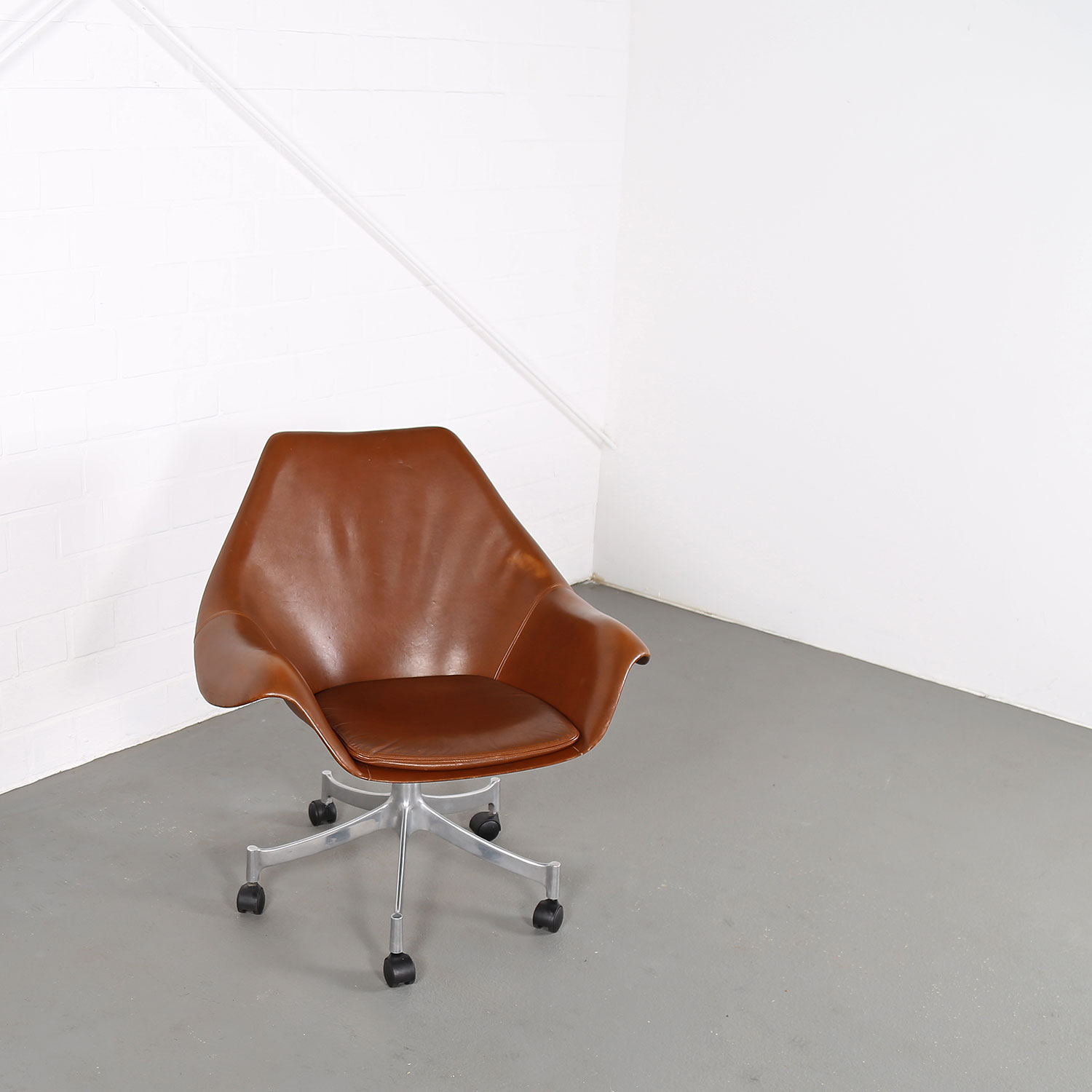 Office Chair Model 932 Jørgen Lund & Ole Larsen for Bo-Ex in Cognac 60s Danish Design rare