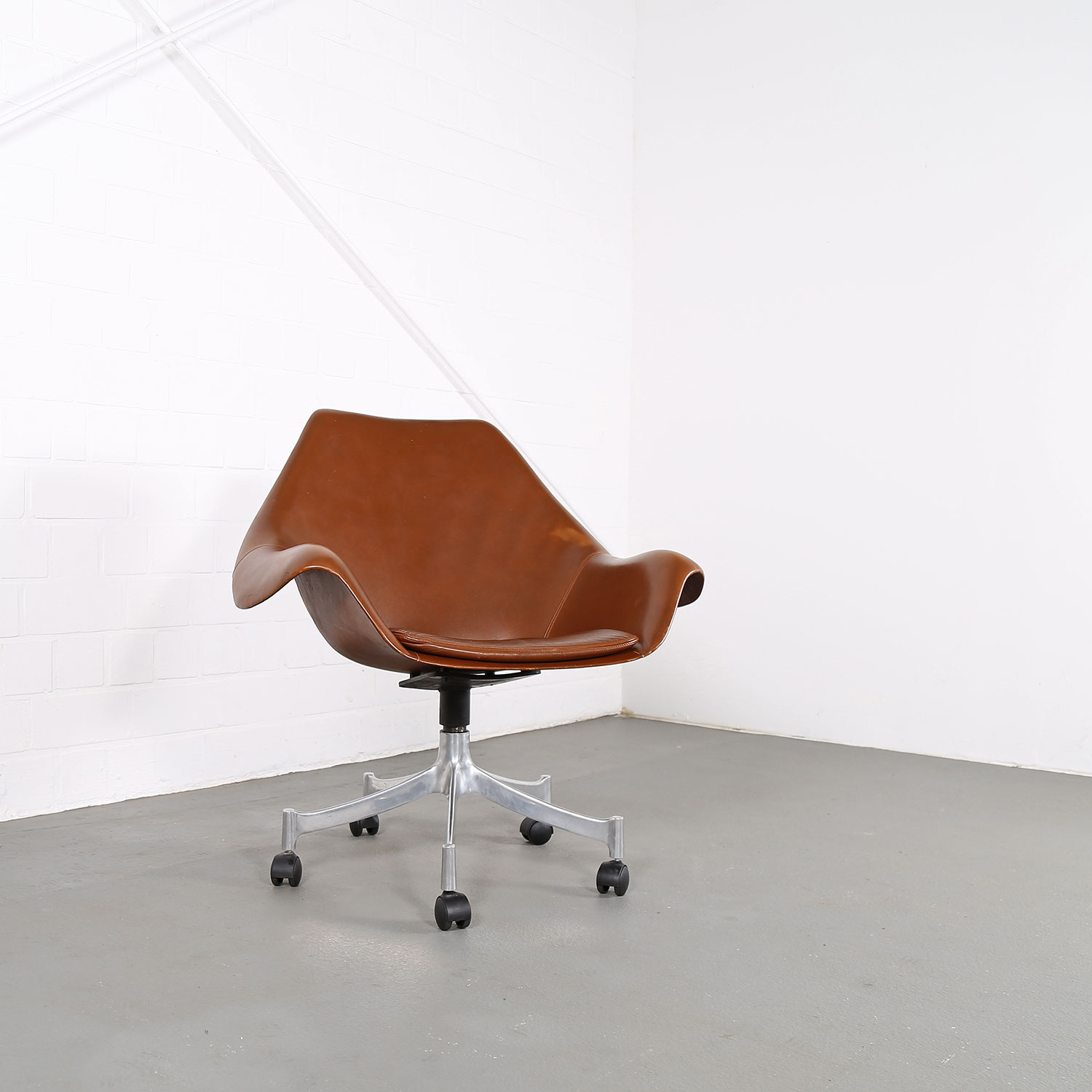 Office Chair Model 932 Jørgen Lund & Ole Larsen for Bo-Ex in Cognac 60s Danish Design rare