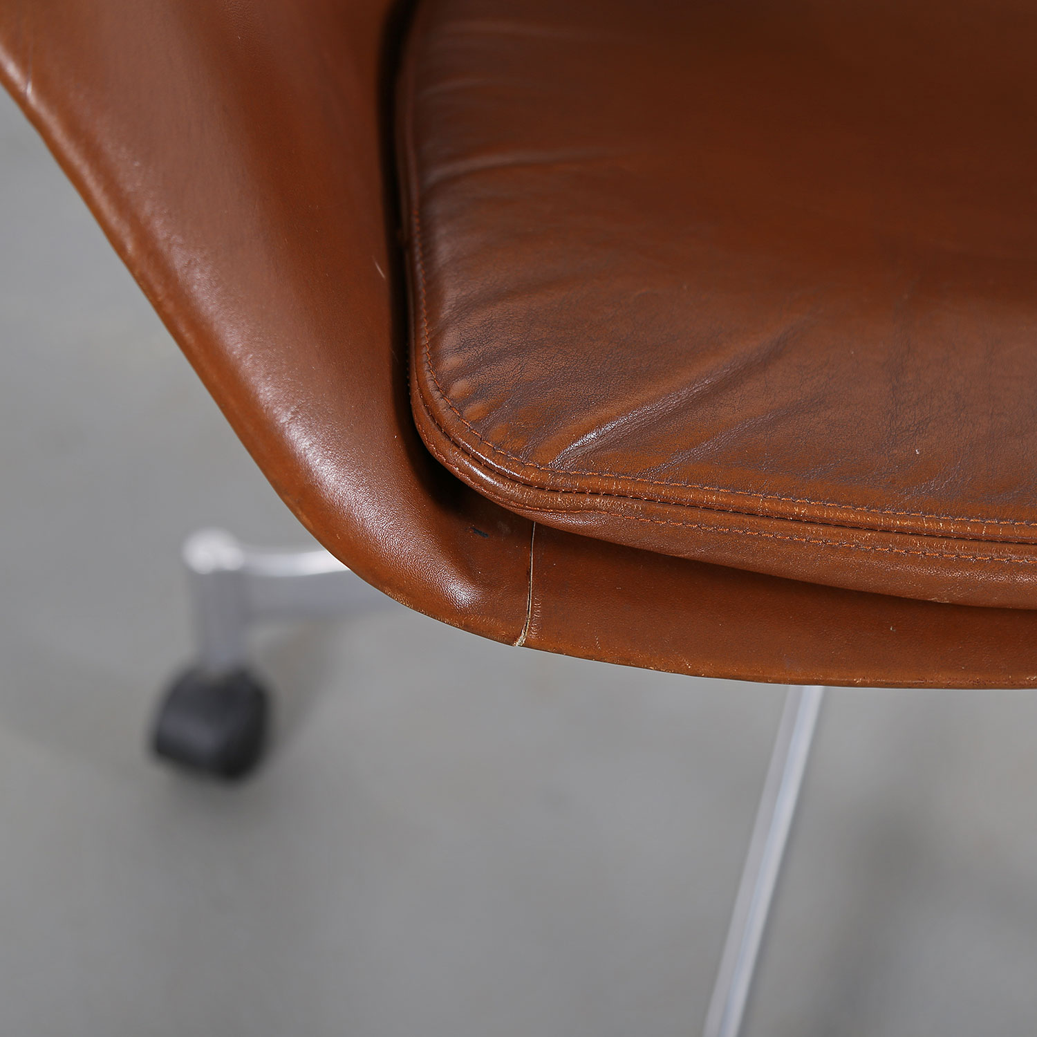 Office Chair Model 932 Jørgen Lund & Ole Larsen for Bo-Ex in Cognac 60s Danish Design rare