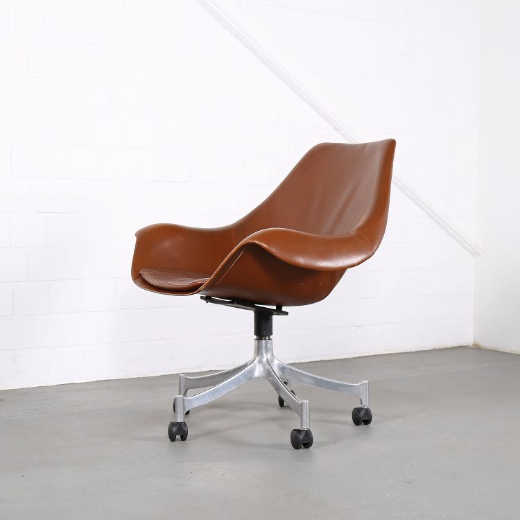 Office Chair Model 932 Jørgen Lund & Ole Larsen for Bo-Ex in Cognac 60s Danish Design rare