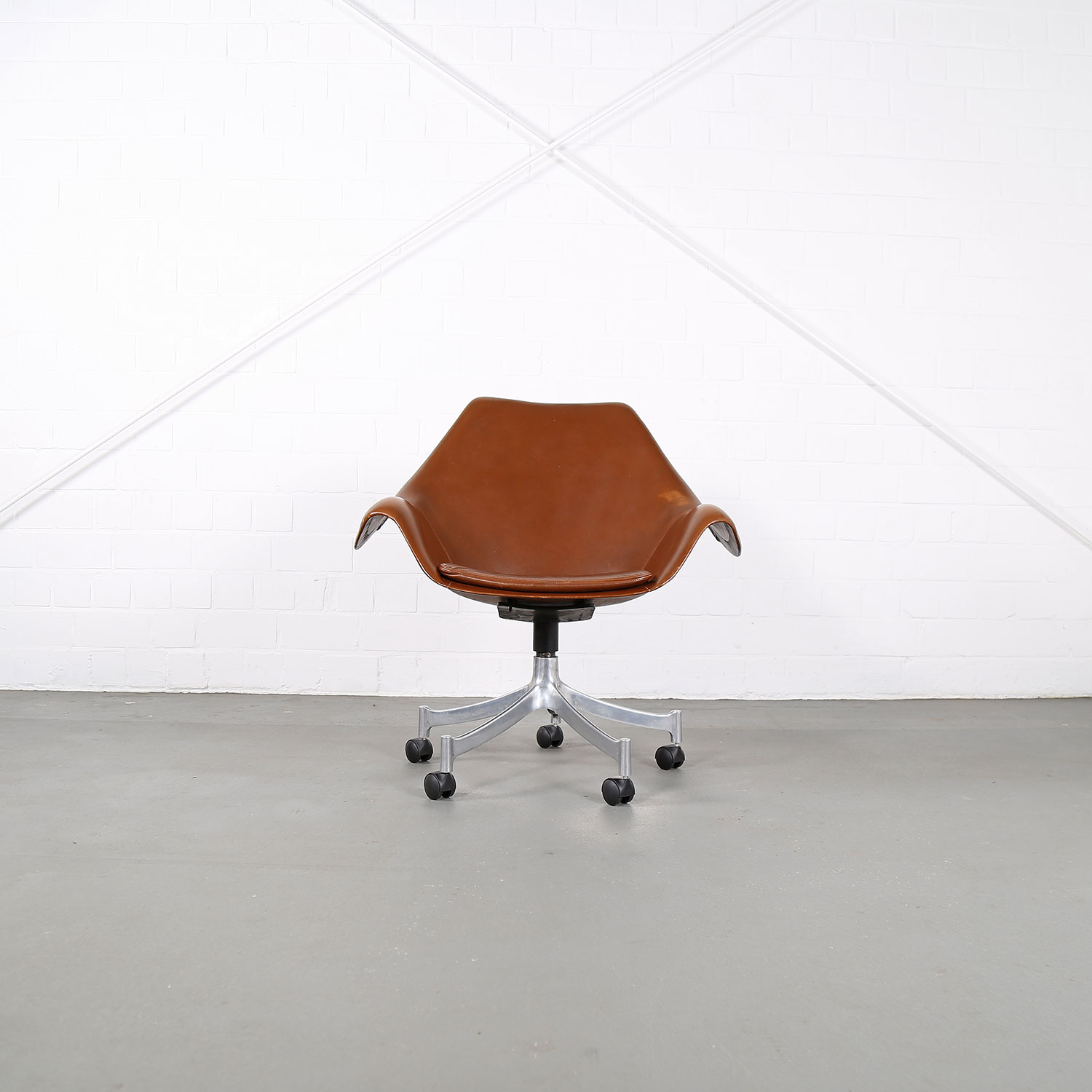 Office Chair Model 932 Jørgen Lund & Ole Larsen for Bo-Ex in Cognac 60s Danish Design rare