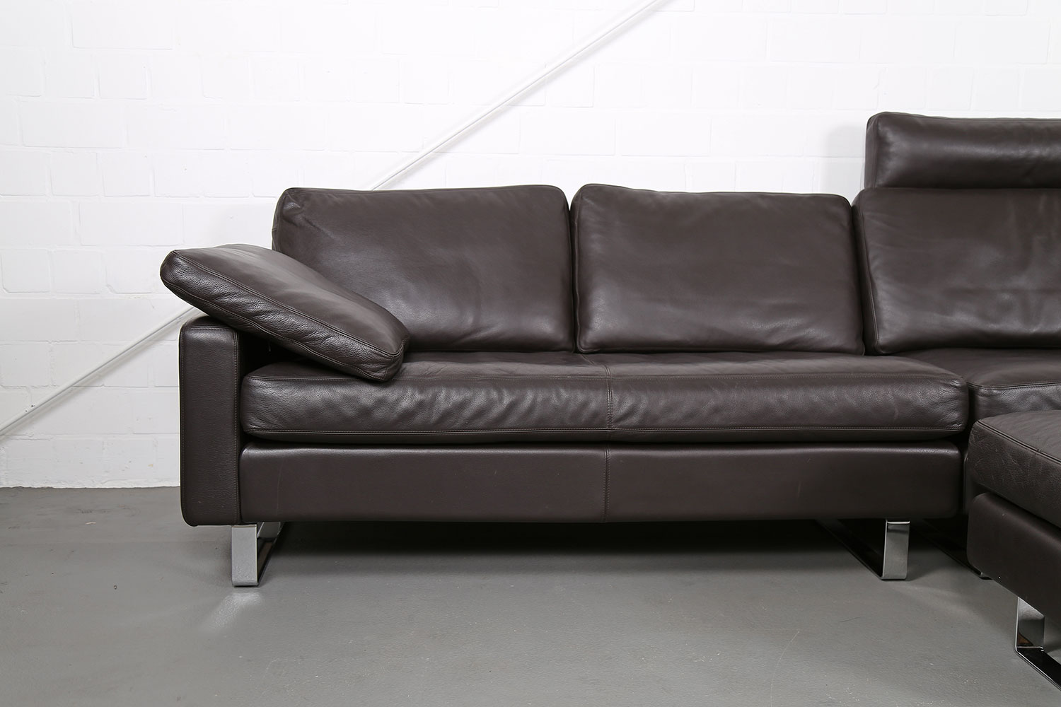 COR Conseta brown Leather Corner Couch Ecksofa Design - Image 3