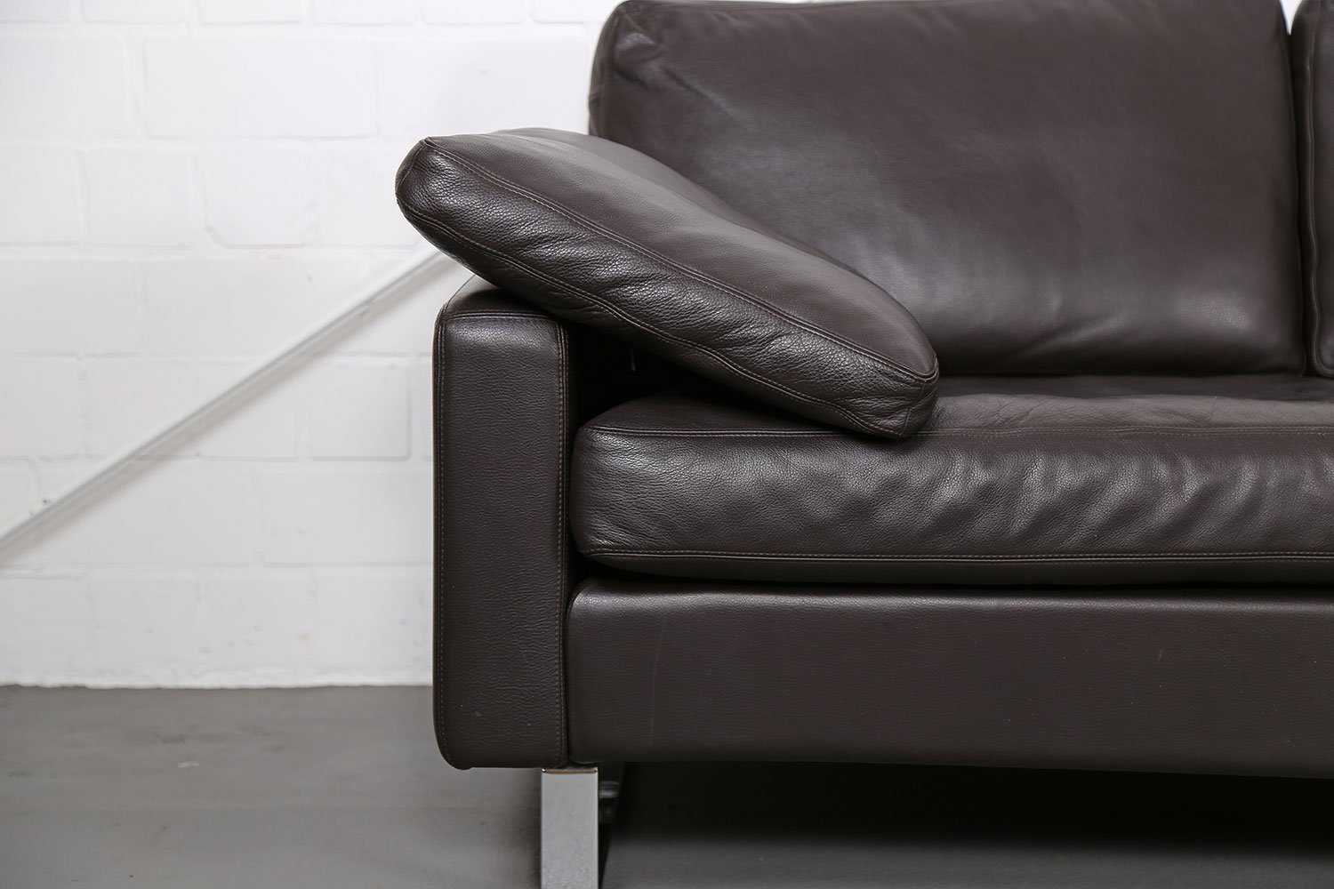 COR Conseta brown Leather Corner Couch Ecksofa Design - Image 4