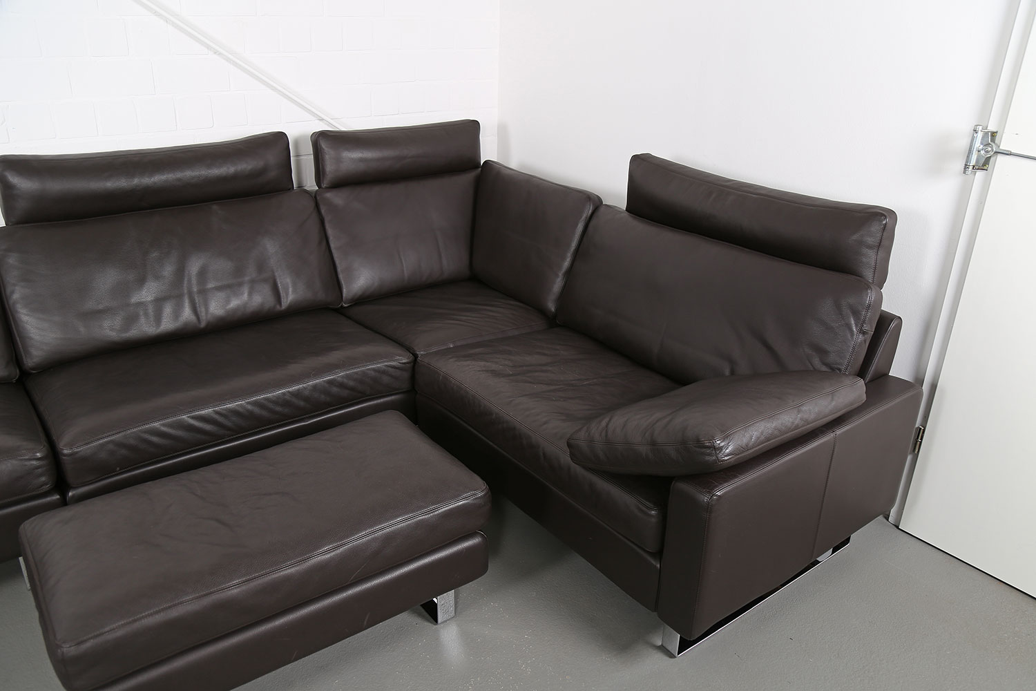 COR Conseta brown Leather Corner Couch Ecksofa Design - Image 5