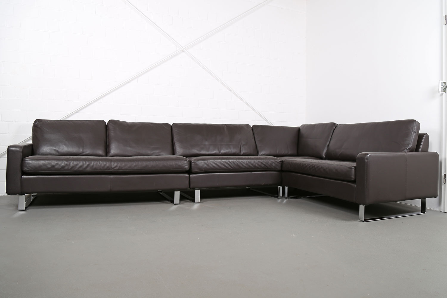 COR Conseta brown Leather Corner Couch Ecksofa Design - Image 20