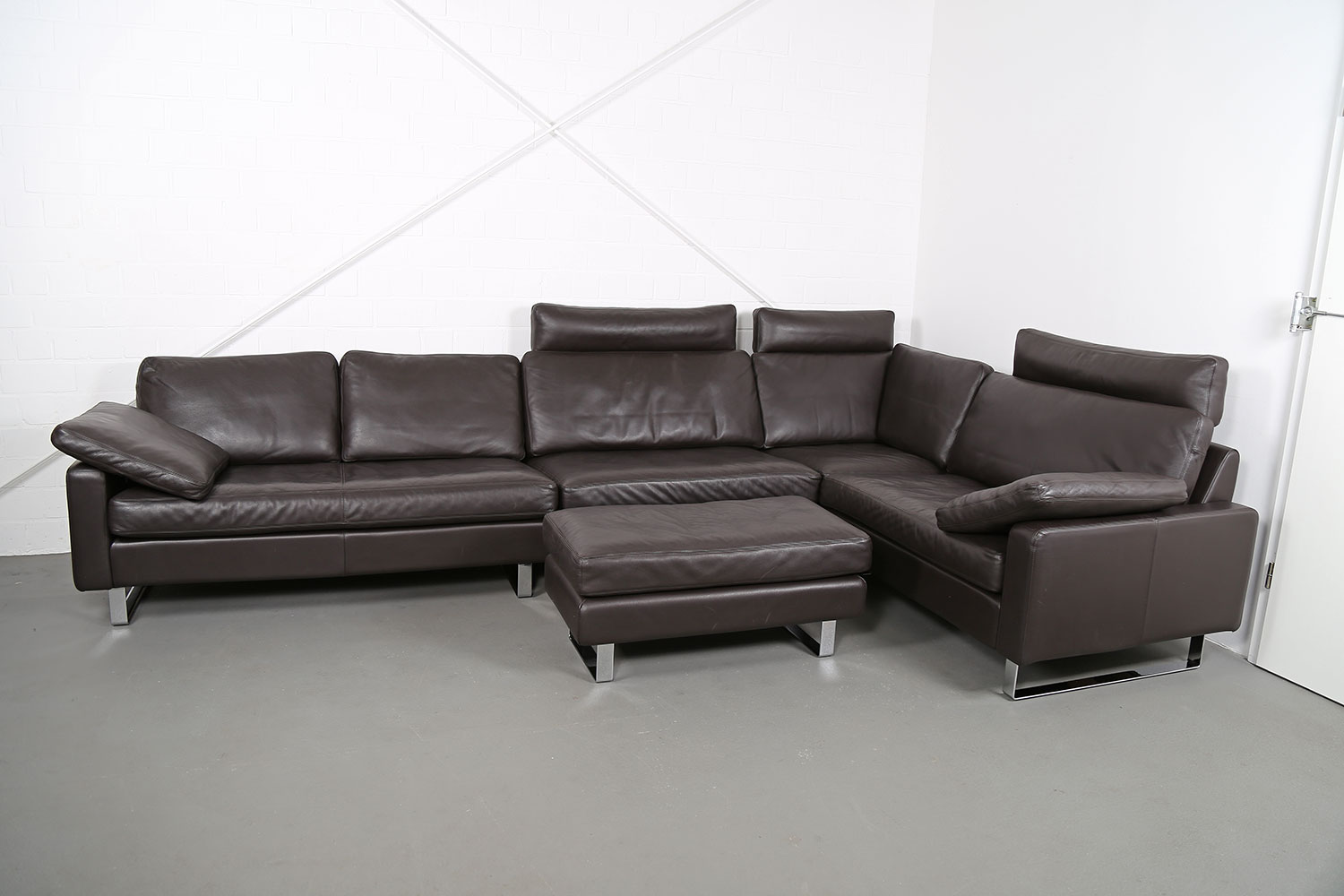 COR Conseta brown Leather Corner Couch Ecksofa Design - Image 2
