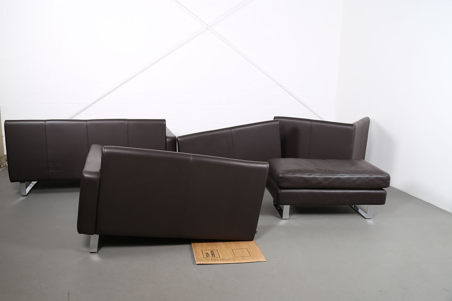 COR Conseta brown Leather Corner Couch Ecksofa Design - Image 28