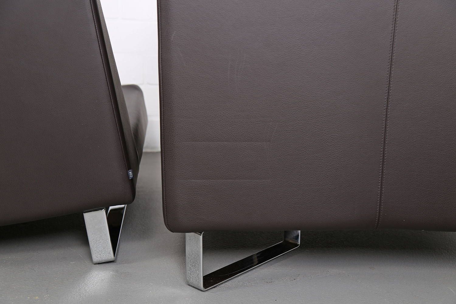 COR Conseta brown Leather Corner Couch Ecksofa Design - Image 29