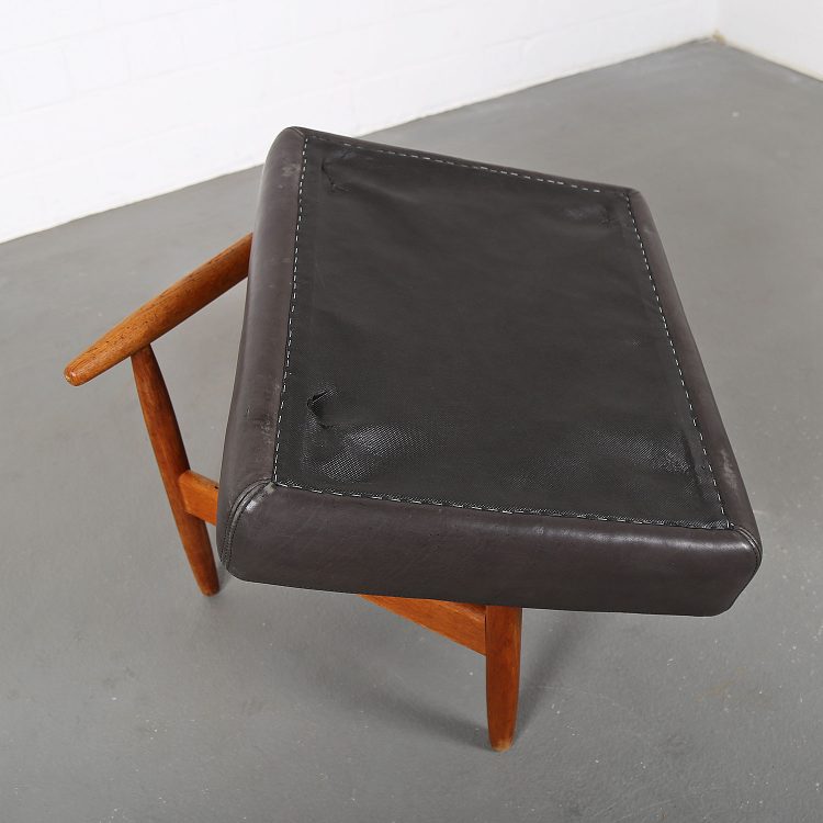 Ejvid_Johansson_Footstool_Ottoman_Fdb_Mobler_Teak_Leather_Danish_Design