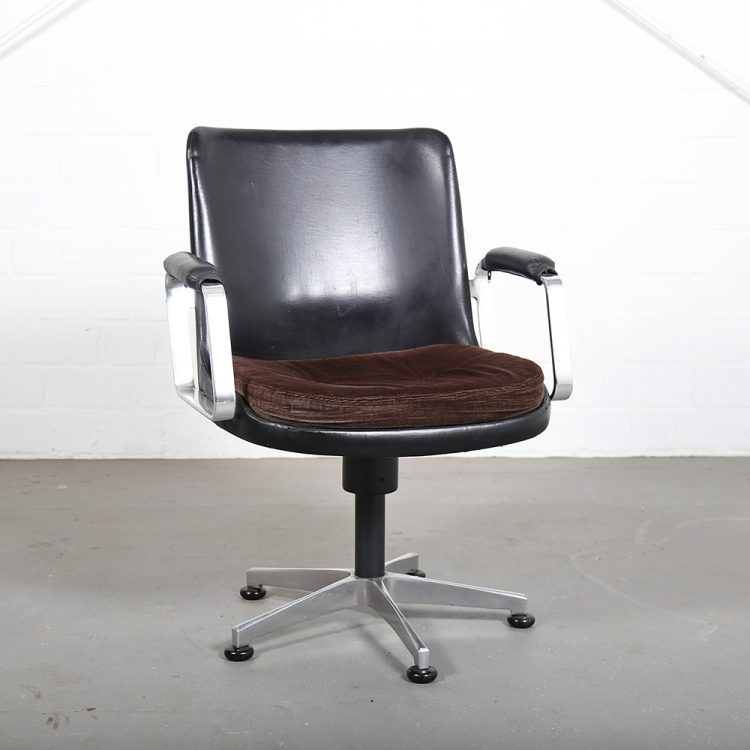 Fröscher Leather Office Chair Ib Kofod-Larsen (attr.) Elizabeth Danish Design