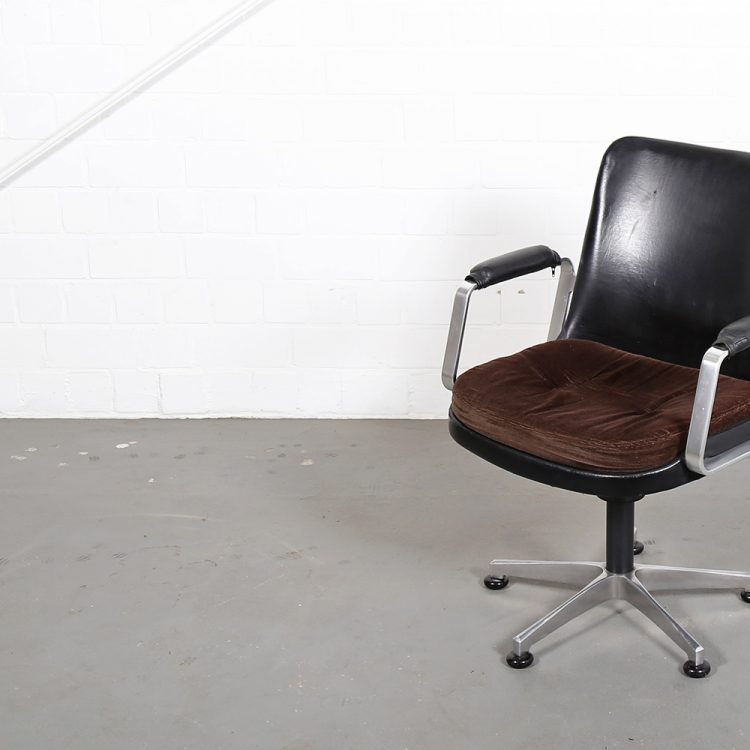 Fröscher Leather Office Chair Ib Kofod-Larsen (attr.) Elizabeth Danish Design