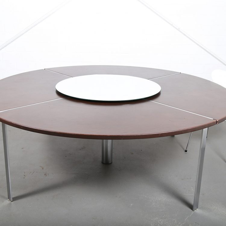 Conference/Dining Table Preben Fabricius & Jørgen Kastholm for Kill International Leather Top