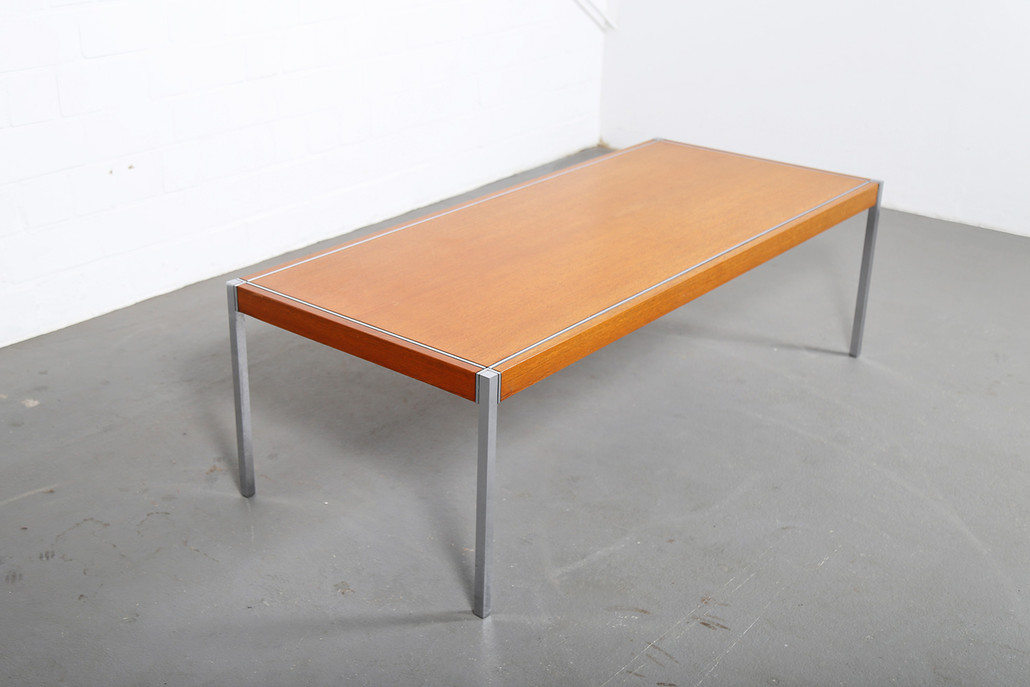 Richard Schultz Knoll International Coffee Table Mod 455-2 Teak Chrome 60s Design