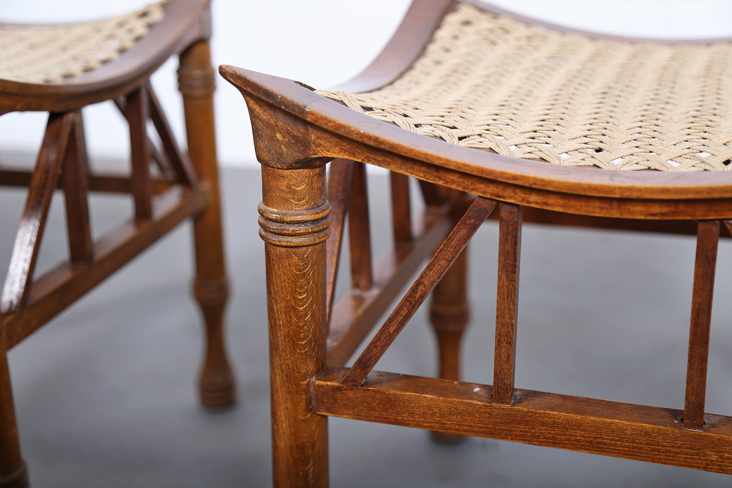 Thebes Stool Liberty and Co attr early 20th century egyptian revival 1884