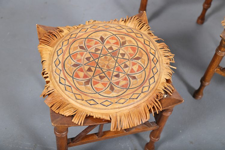 Thebes Stool Liberty and Co attr early 20th century egyptian revival 1884