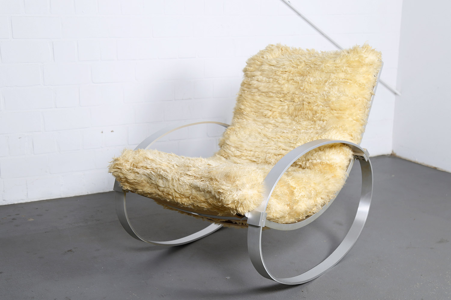Rocking Chair Hans Kaufeld German Design 70s 70er Jahre Schaukelstuhl Lammfell Schafsfell
