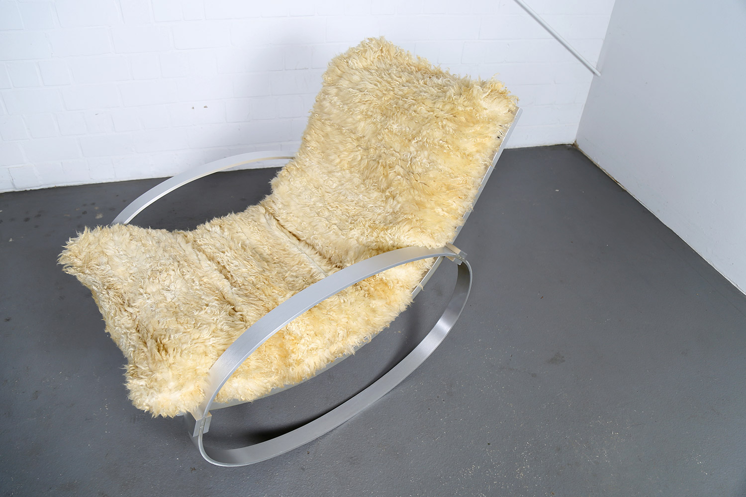 Rocking Chair Hans Kaufeld German Design 70s 70er Jahre Schaukelstuhl Lammfell Schafsfell