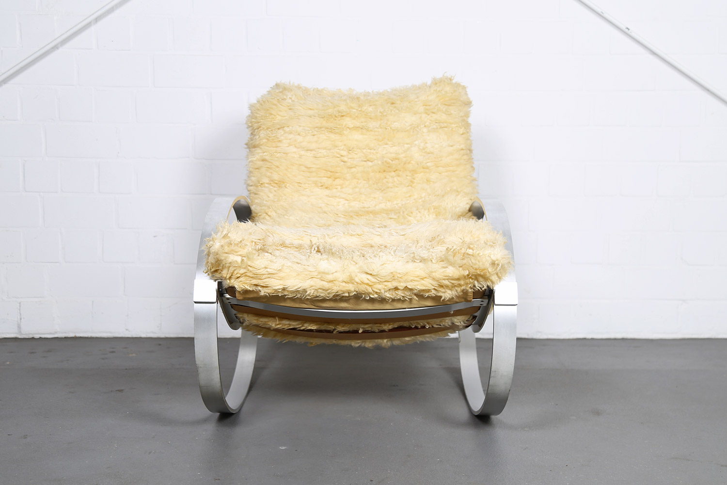 Rocking Chair Hans Kaufeld German Design 70s 70er Jahre Schaukelstuhl Lammfell Schafsfell