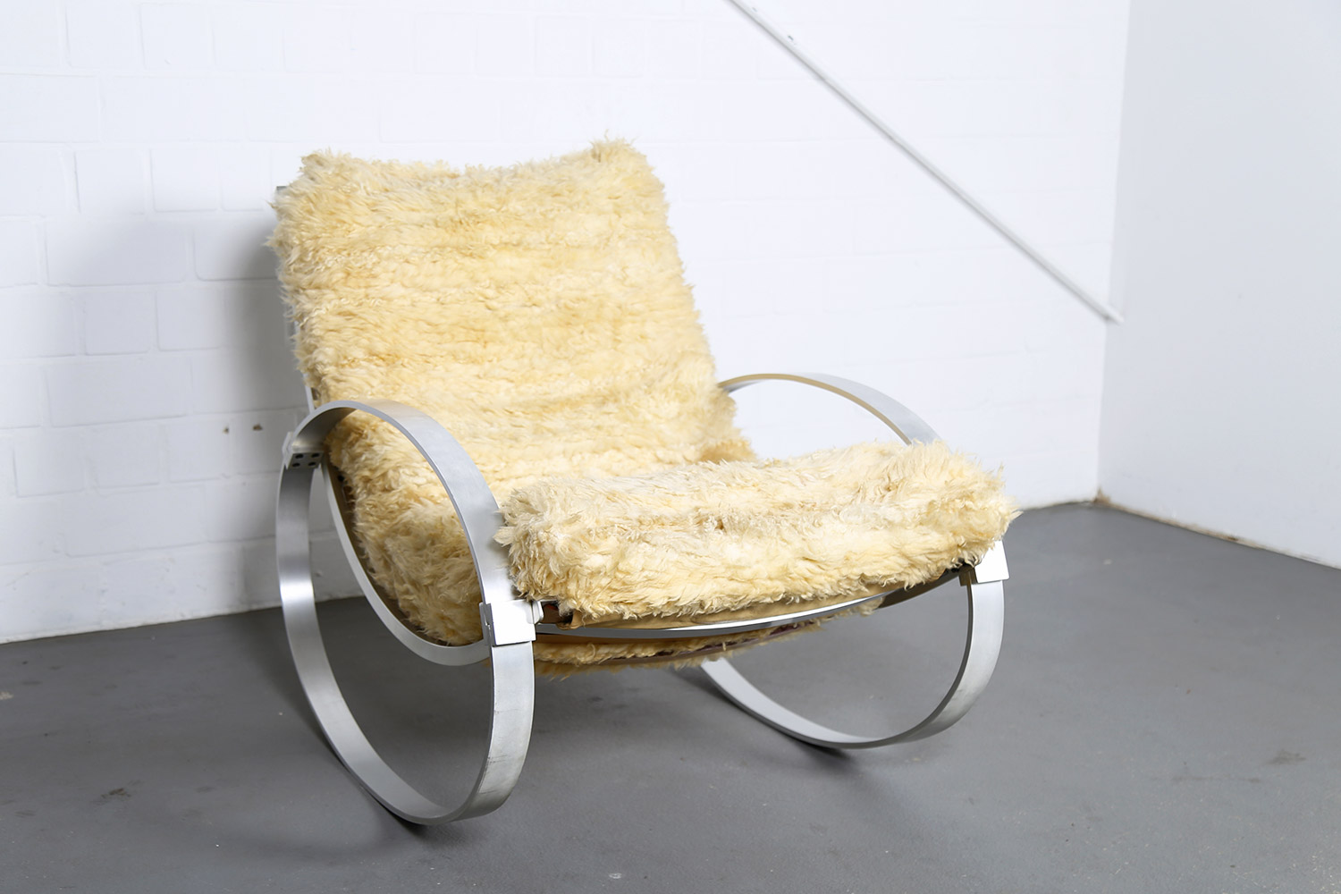 Rocking Chair Hans Kaufeld German Design 70s 70er Jahre Schaukelstuhl Lammfell Schafsfell