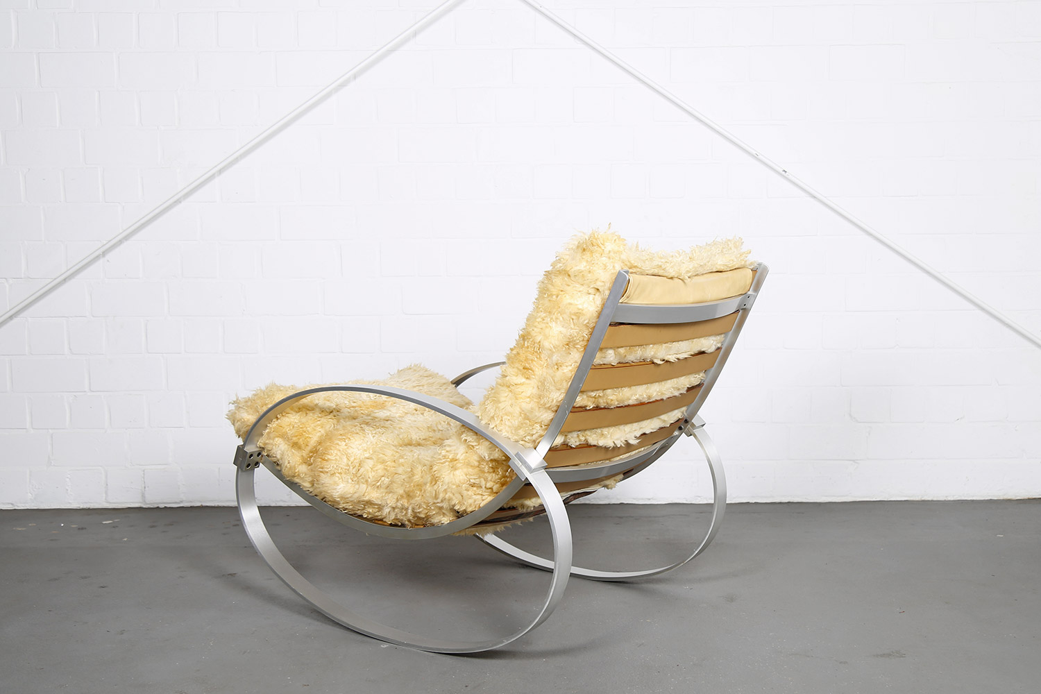 Rocking Chair Hans Kaufeld German Design 70s 70er Jahre Schaukelstuhl Lammfell Schafsfell