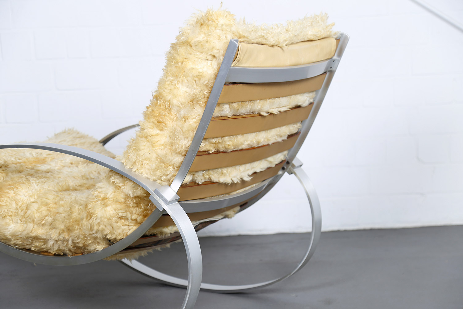 Rocking Chair Hans Kaufeld German Design 70s 70er Jahre Schaukelstuhl Lammfell Schafsfell