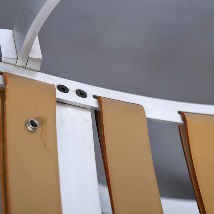 Hans Kaufeld Sheepskin and Brushed Aluminium Mid-Century Modern Rocking Chair