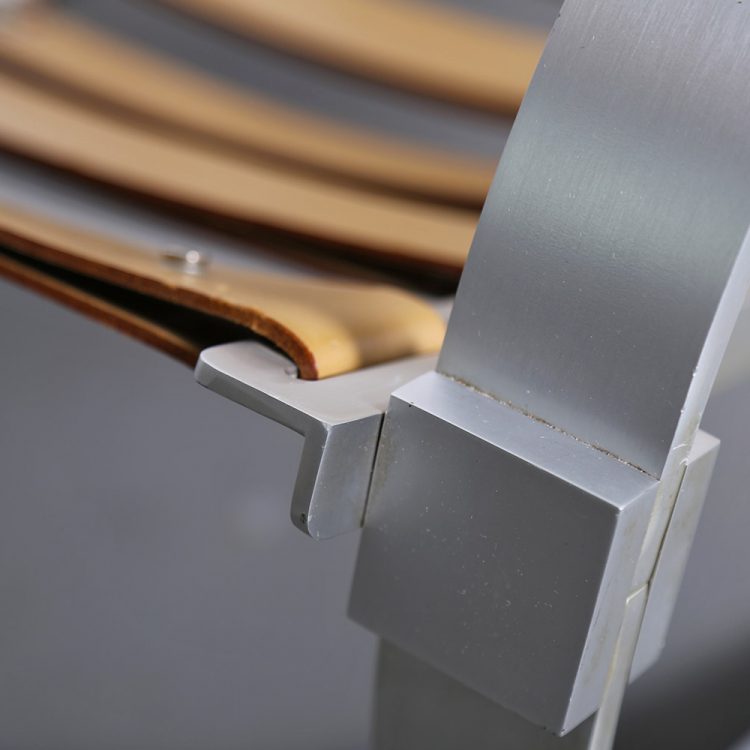 Hans Kaufeld Sheepskin and Brushed Aluminium Mid-Century Modern Rocking Chair