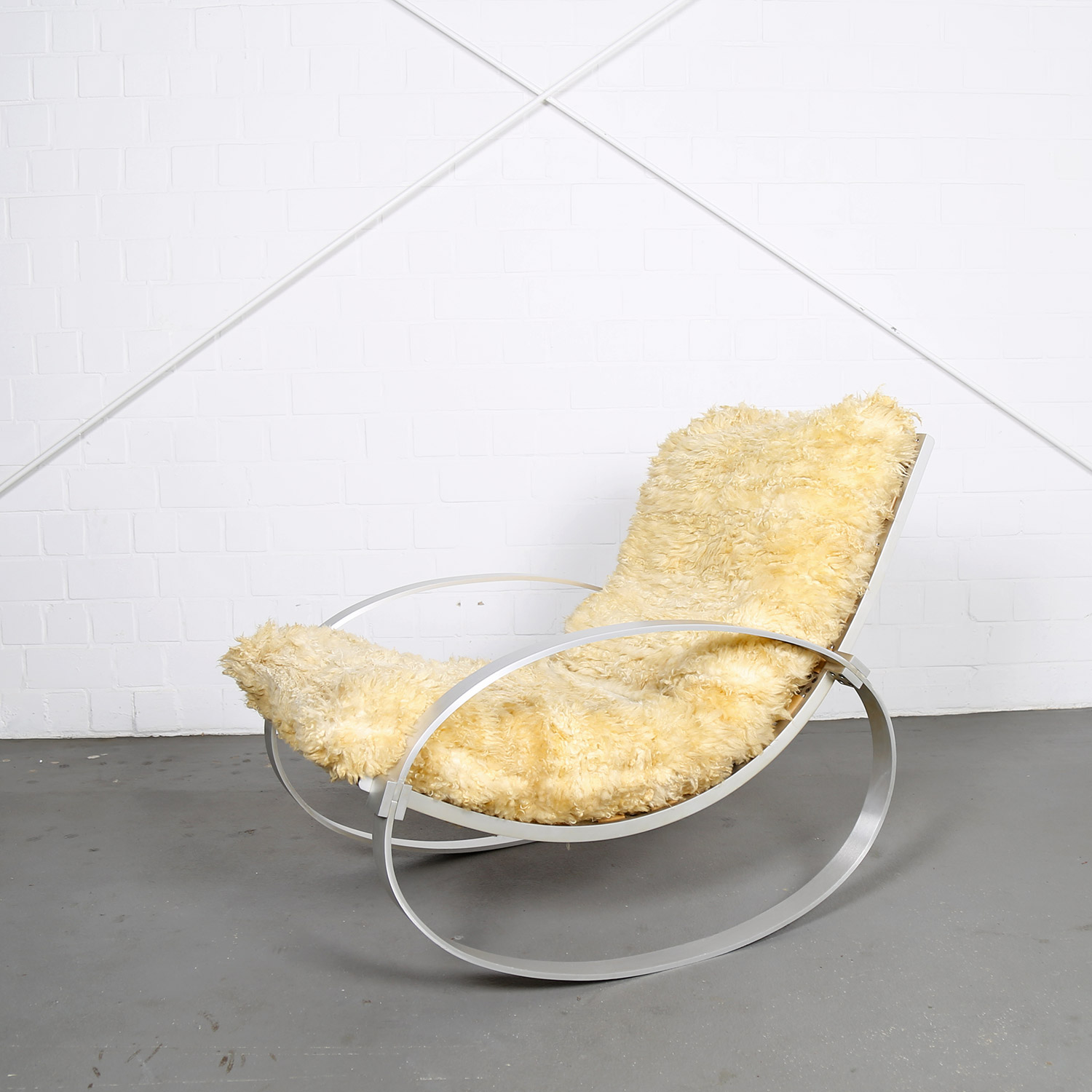 Rocking Chair Hans Kaufeld German Design 70s 70er Jahre Schaukelstuhl Lammfell Schafsfell