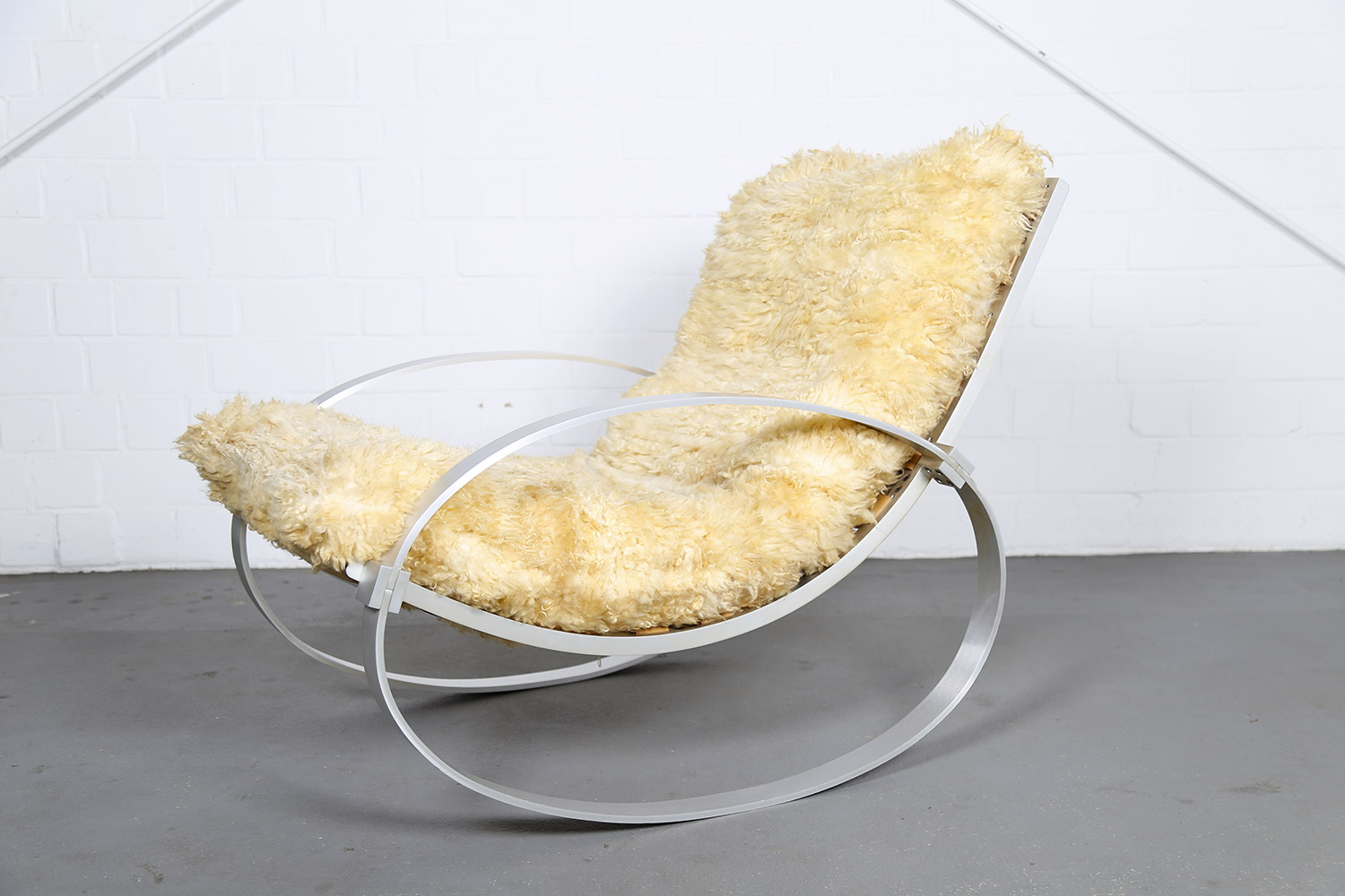 Rocking Chair Hans Kaufeld German Design 70s 70er Jahre Schaukelstuhl Lammfell Schafsfell