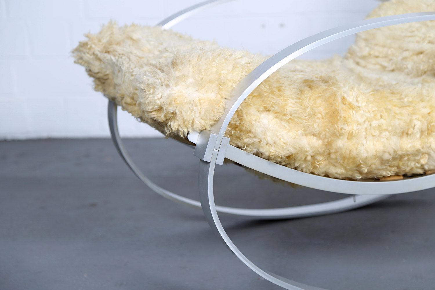Rocking Chair Hans Kaufeld German Design 70s 70er Jahre Schaukelstuhl Lammfell Schafsfell