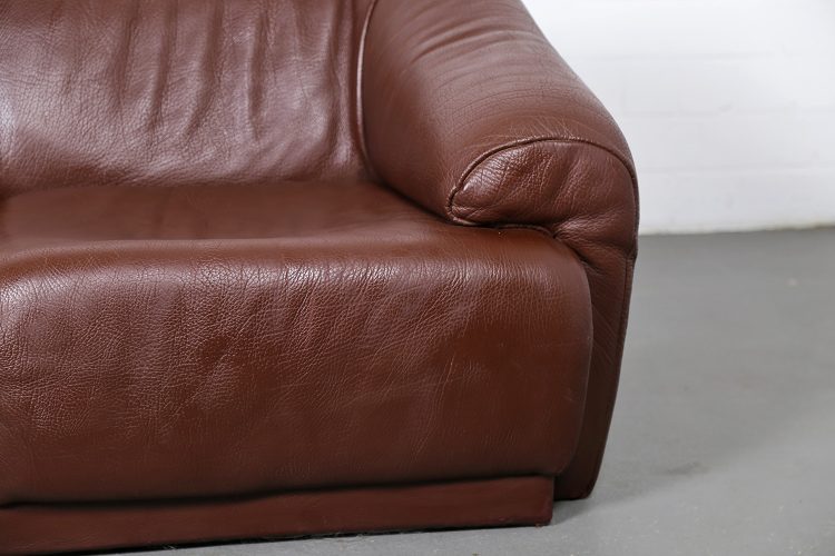De Sede Sofa 2-Seater Büffelleder brown Vintage Design Swiss