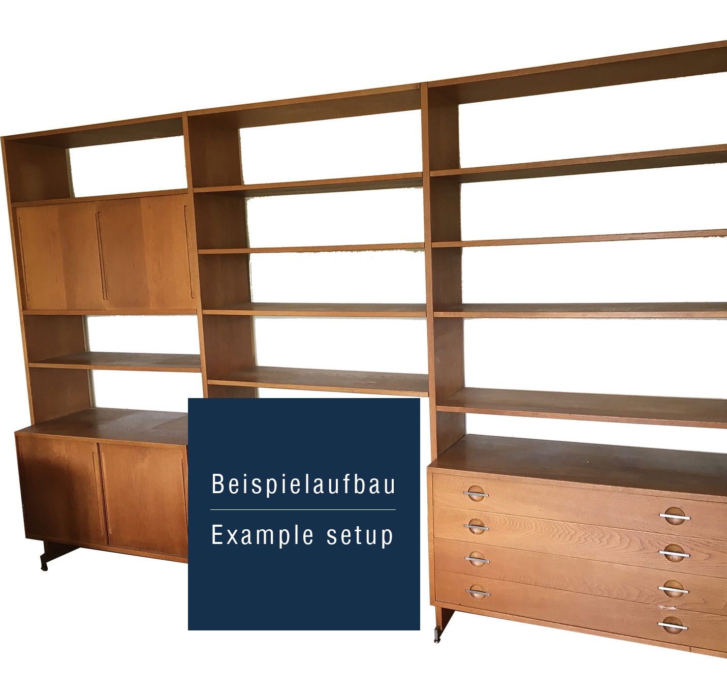 Midcentury Danish Modern RY-100 Wall shelving system Hans J. Wegner für Møbler 60s
