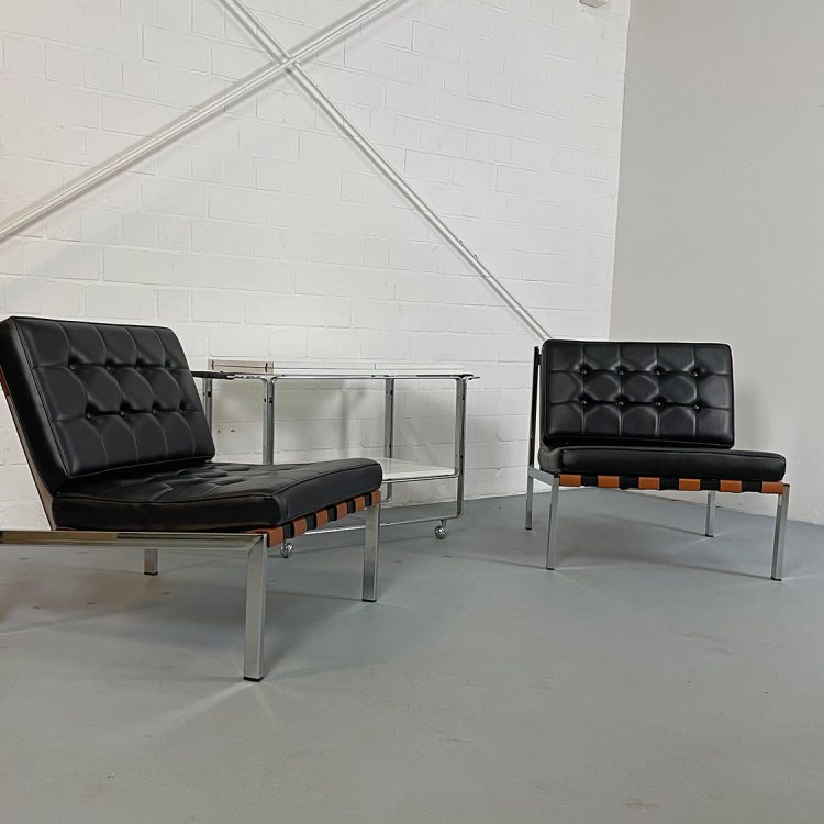 Two Ernst Josef Althoff Lounge Chairs Barcelona style 60s Midcentury Modern