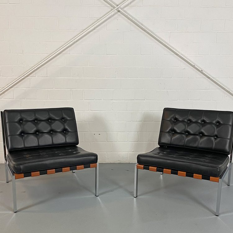 Two Ernst Josef Althoff Lounge Chairs Barcelona style 60s Midcentury Modern