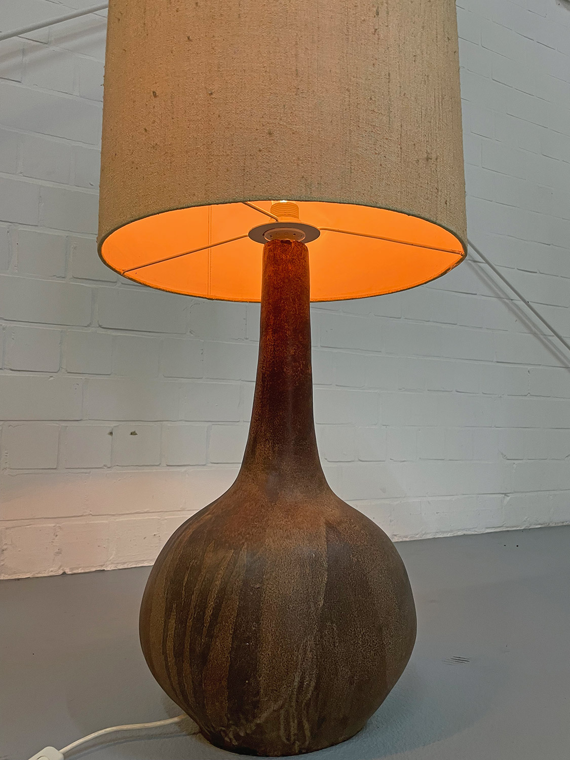 Extra large Italian Ceramic Table or Floor Lamp Vintage 60s