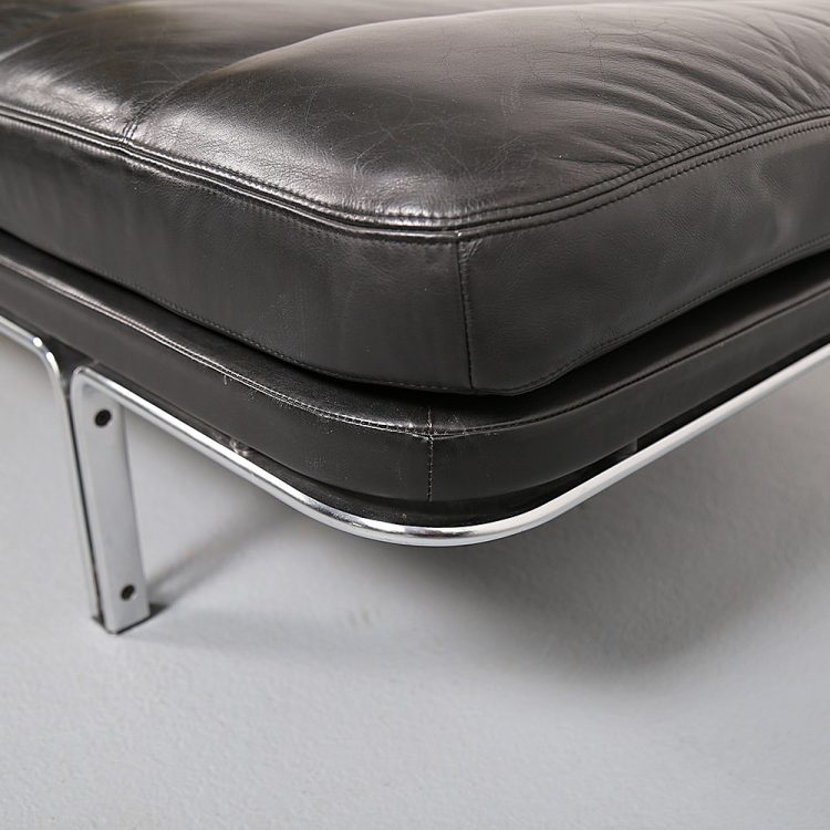 Horst Brüning Kill International Black Leather Daybed 60s Design