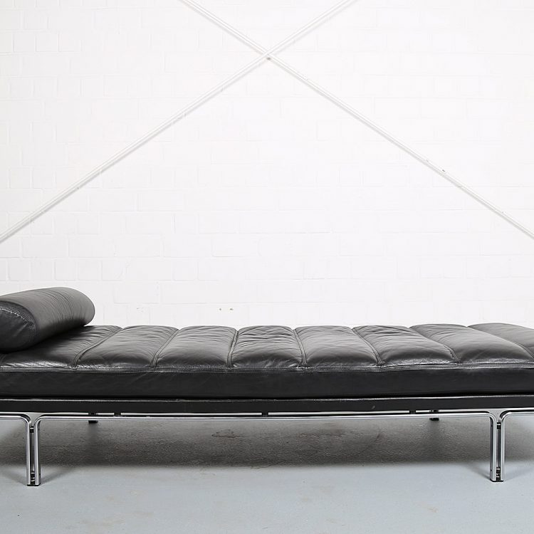 Horst Brüning Kill International Black Leather Daybed 60s Design
