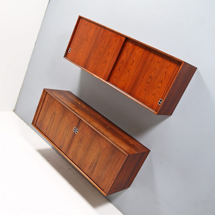 Arne Vodder for Sibast Combination of two wall-hung sideboards Rosewood 60s - A