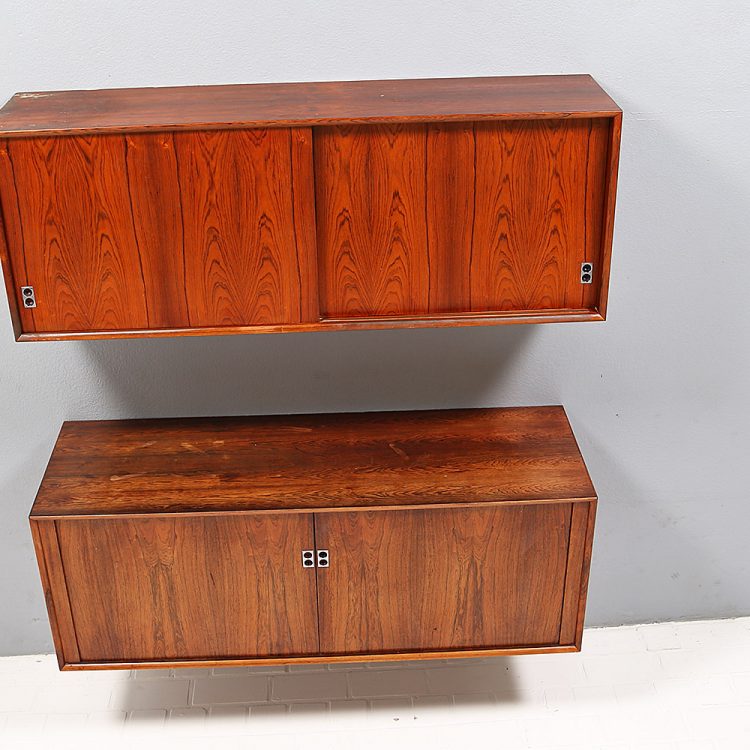 Arne Vodder for Sibast Combination of two wall-hung sideboards Rosewood 60s - A