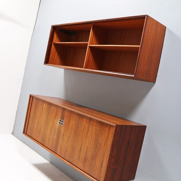 Arne Vodder for Sibast Combination of two wall-hung sideboards Rosewood 60s - C