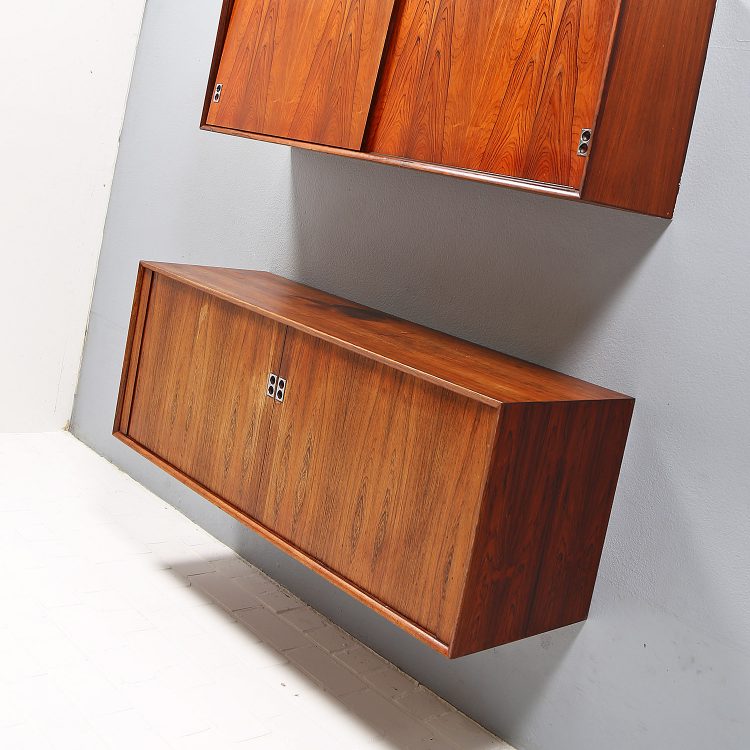 Arne Vodder for Sibast Combination of two wall-hung sideboards Rosewood 60s - C