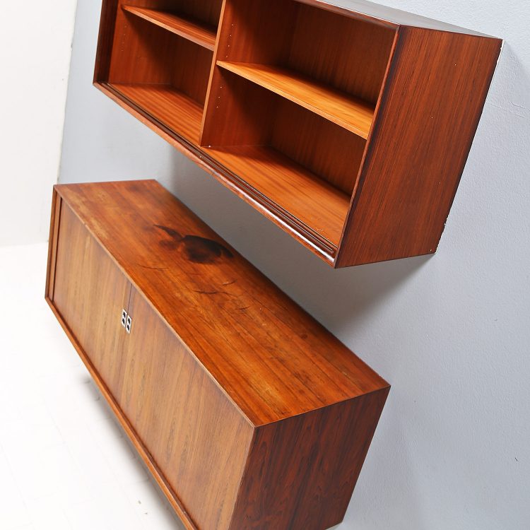 Arne Vodder for Sibast Combination of two wall-hung sideboards Rosewood 60s - C