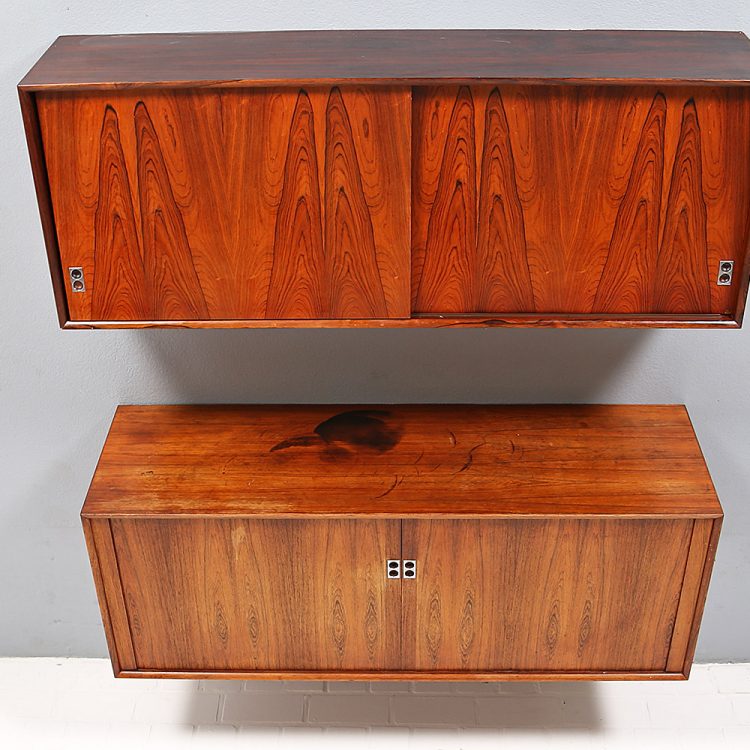 Arne Vodder for Sibast Combination of two wall-hung sideboards Rosewood 60s - C