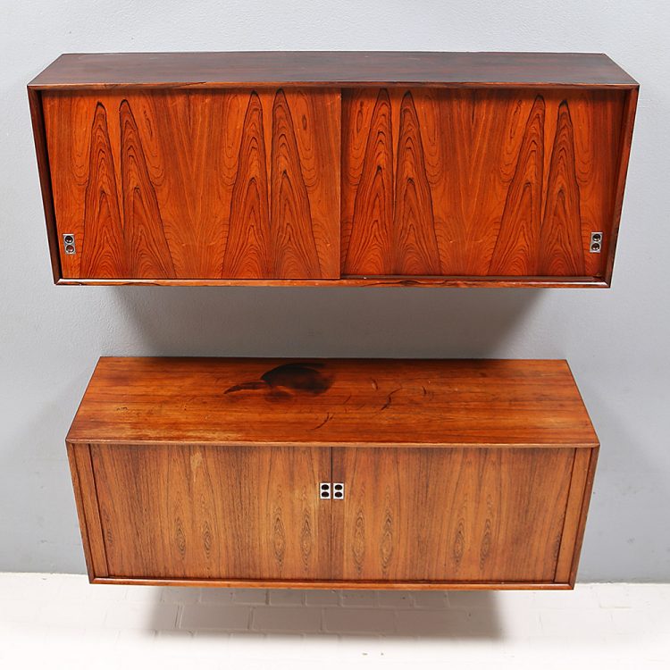 Arne Vodder for Sibast Combination of two wall-hung sideboards Rosewood 60s - C