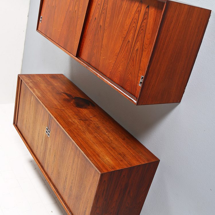 Arne Vodder for Sibast Combination of two wall-hung sideboards Rosewood 60s - C
