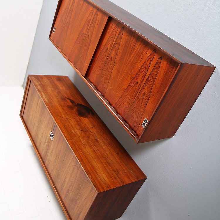 Arne Vodder for Sibast Combination of two wall-hung sideboards Rosewood 60s - C